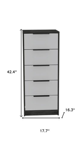 28" White And Smokey Oak Manufactured Wood Three Drawer Dresser