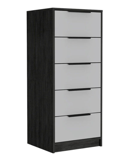 28" White And Smokey Oak Manufactured Wood Three Drawer Dresser