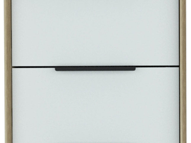 28" Brown And White Three Drawer Dresser