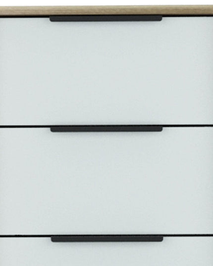 28" Brown And White Three Drawer Dresser