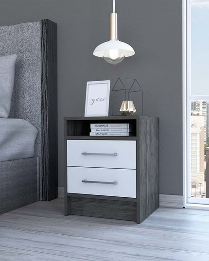 20" Wood Two Drawer Nightstand