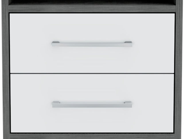 20" Wood Two Drawer Nightstand