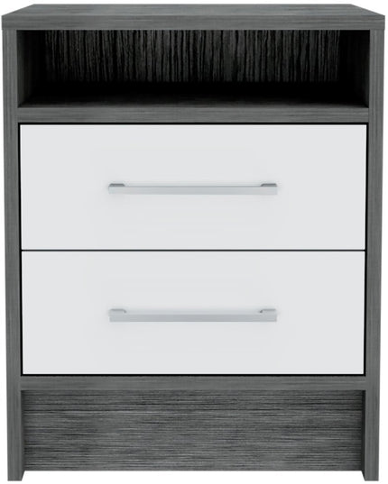 20" Wood Two Drawer Nightstand