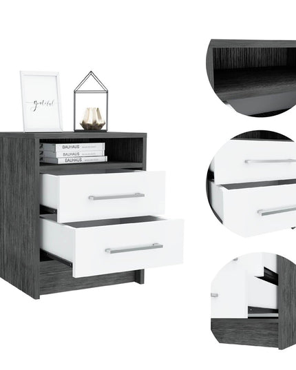 20" Wood Two Drawer Nightstand