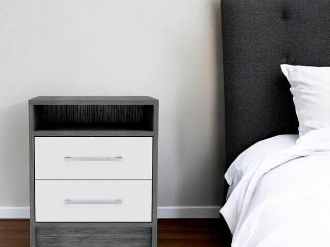 20" Wood Two Drawer Nightstand