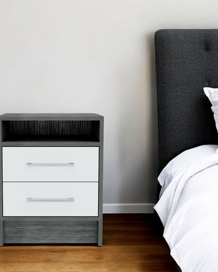 20" Wood Two Drawer Nightstand