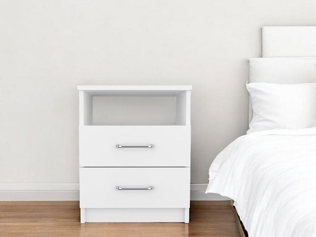 20" Wood Two Drawer Nightstand