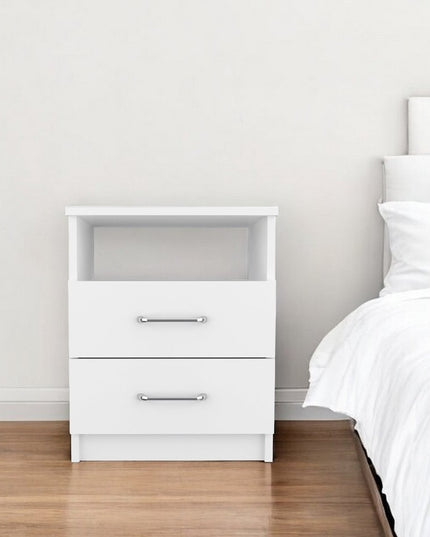 20" Wood Two Drawer Nightstand