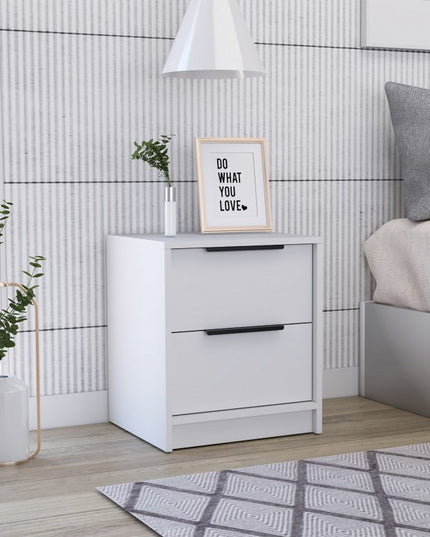 19" Wood Two Drawer Nightstand