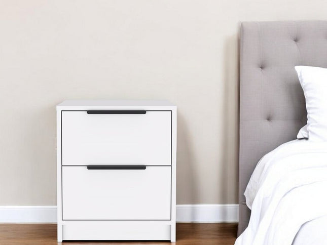 19" Wood Two Drawer Nightstand