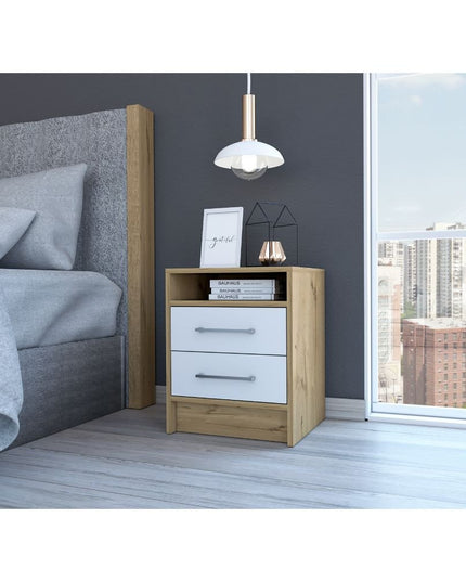 20" Wood Two Drawer Nightstand