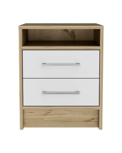 20" Wood Two Drawer Nightstand