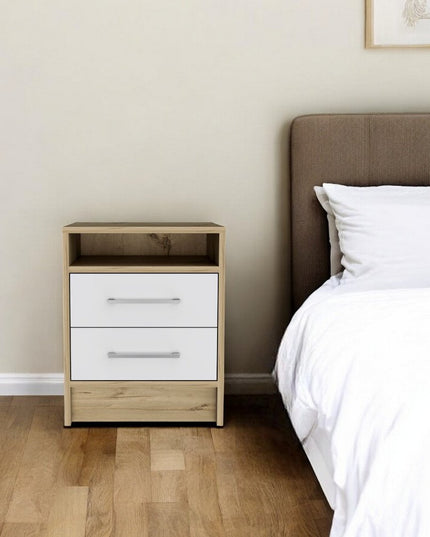 20" Wood Two Drawer Nightstand