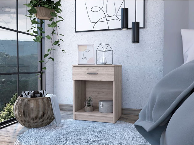 22" Wood One Drawer Nightstand