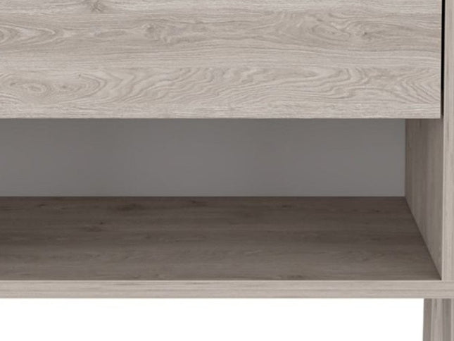 22" Light Gray Wood One Drawer Nightstand