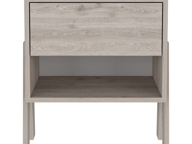22" Light Gray Wood One Drawer Nightstand