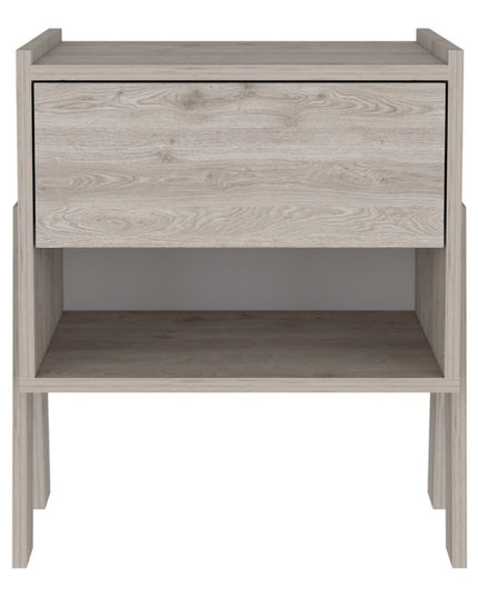 22" Light Gray Wood One Drawer Nightstand