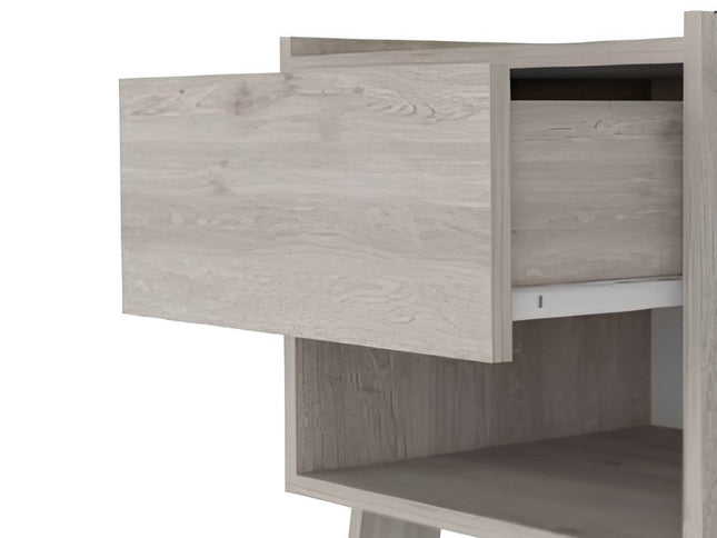 22" Light Gray Wood One Drawer Nightstand