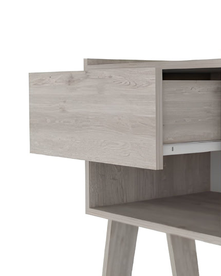 22" Light Gray Wood One Drawer Nightstand