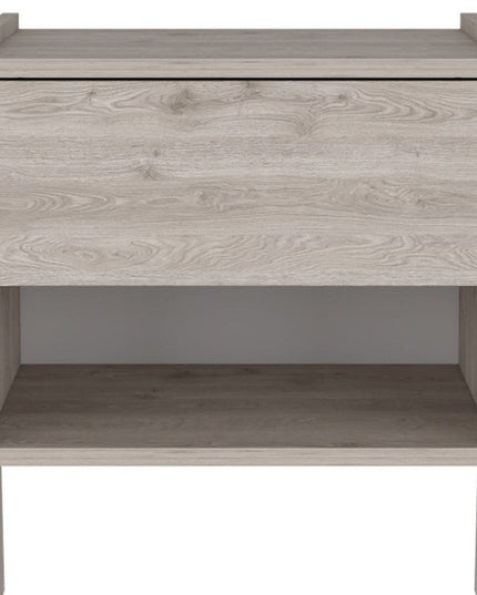22" Light Gray Wood One Drawer Nightstand
