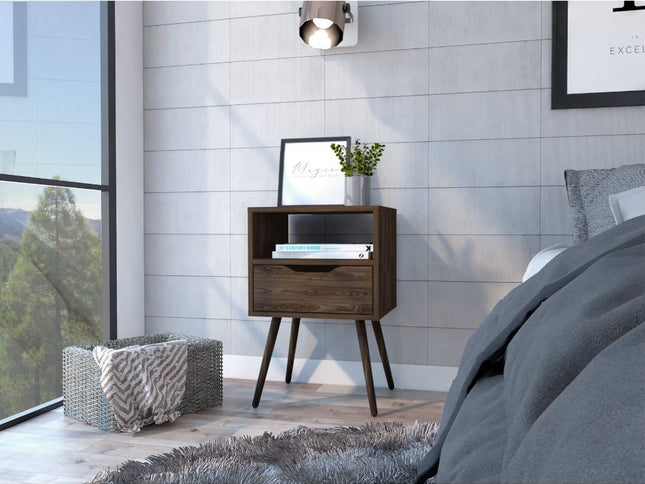 25" Wood One Drawer Nightstand