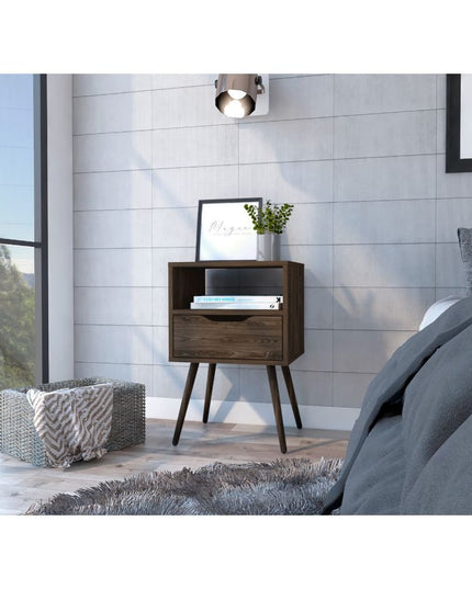 25" Wood One Drawer Nightstand