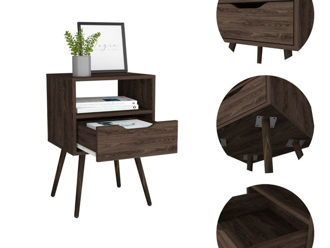 25" Wood One Drawer Nightstand