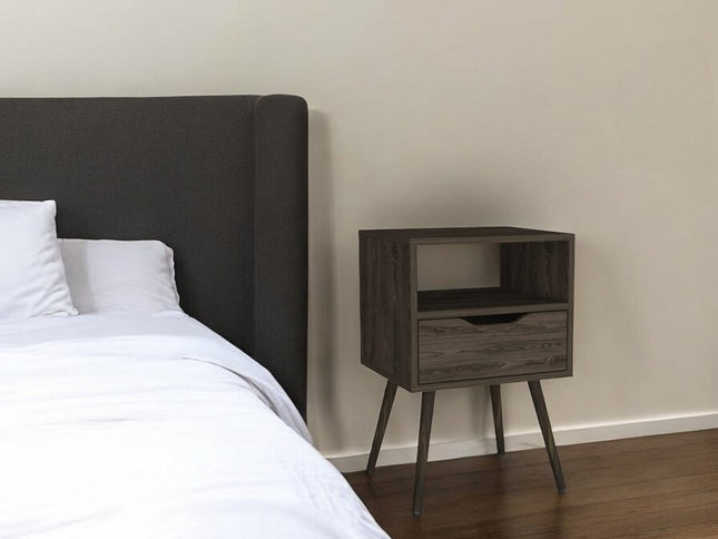 25" Wood One Drawer Nightstand