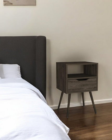 25" Wood One Drawer Nightstand