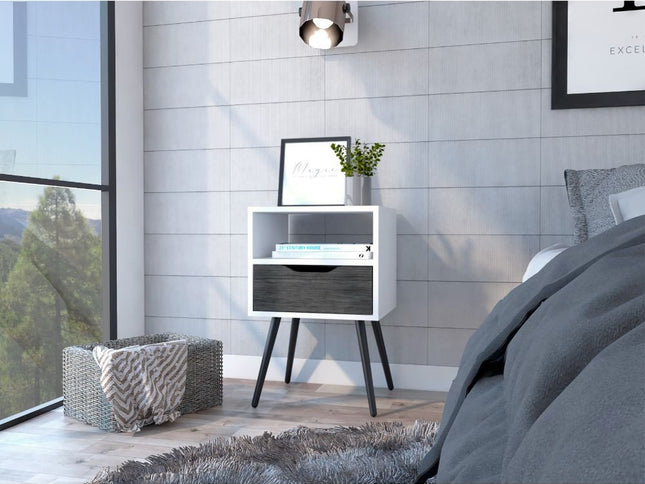 25" Wood One Drawer Nightstand