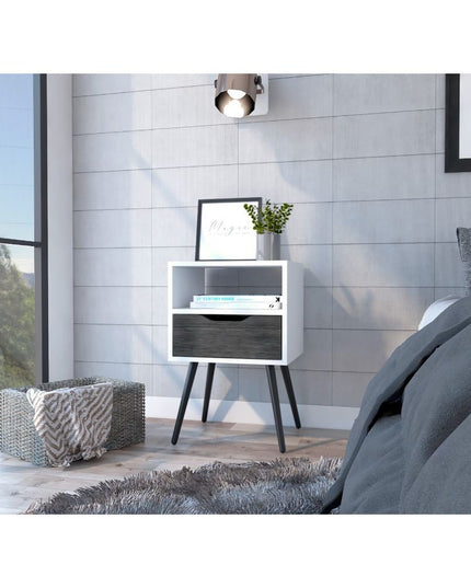 25" Wood One Drawer Nightstand