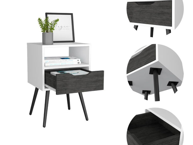 25" Wood One Drawer Nightstand