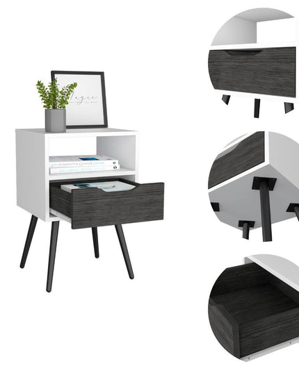 25" Wood One Drawer Nightstand