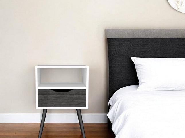 25" Wood One Drawer Nightstand