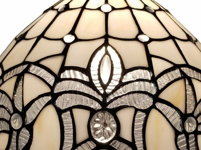 19" Dark Brown Metal Candlestick Table Lamp With White Dome Shade