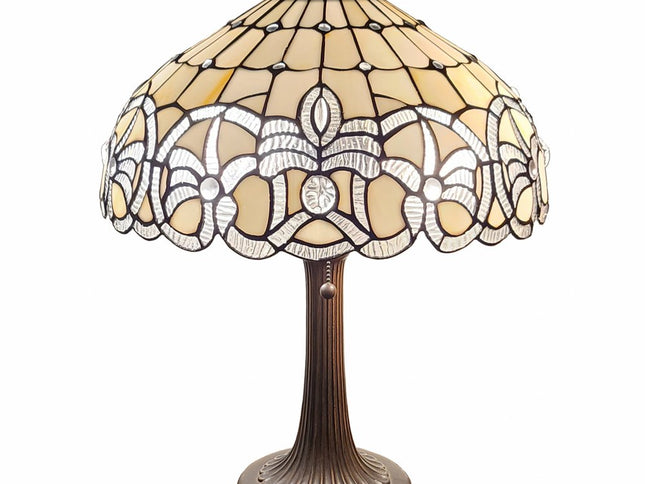 23" Dark Brown Metal Two Light Candlestick Table Lamp With White Shade