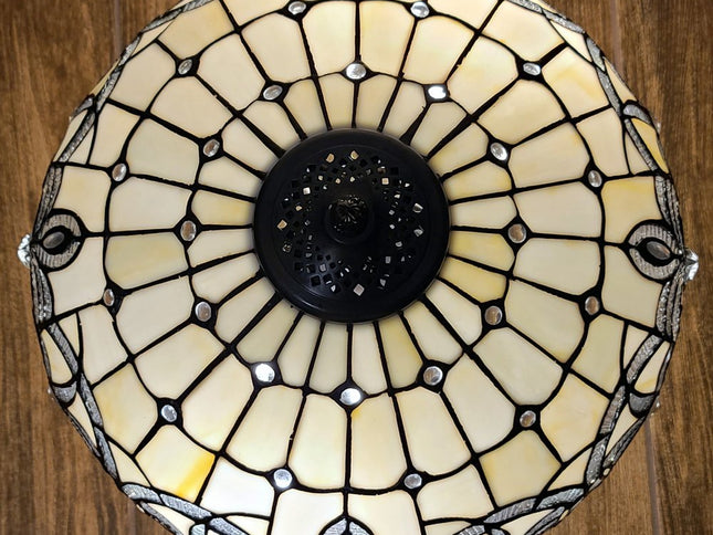 23" Dark Brown Metal Two Light Candlestick Table Lamp With White Shade