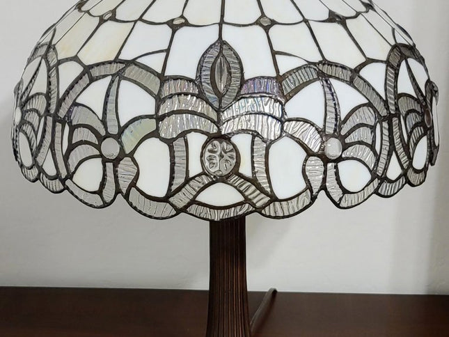 23" Dark Brown Metal Two Light Candlestick Table Lamp With White Shade