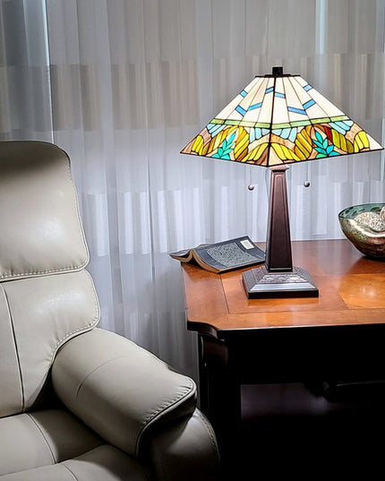 22" Dark Brown Metal Two Light Candlestick Table Lamp With White Shade