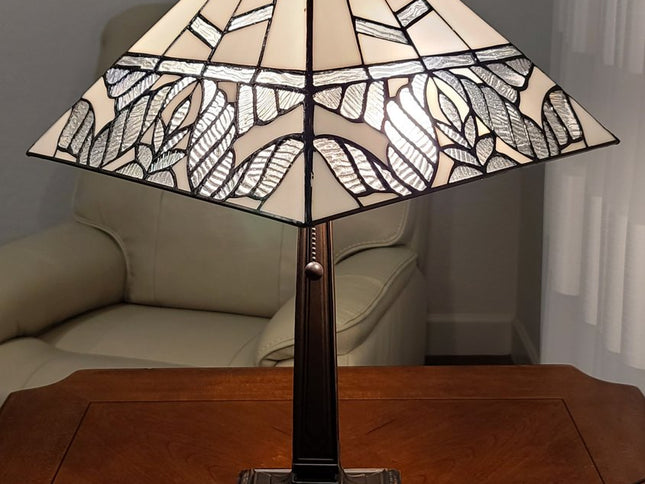 22" Dark Brown Metal Two Light Candlestick Table Lamp With White Shade