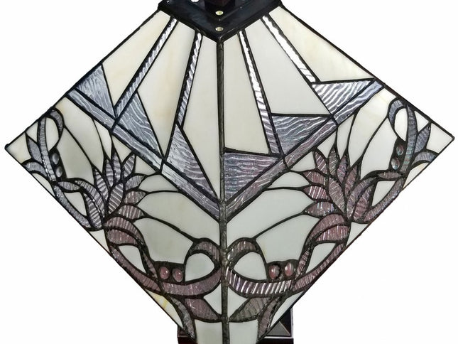 22" Dark Brown Metal Two Light Candlestick Table Lamp With White Empire Shade