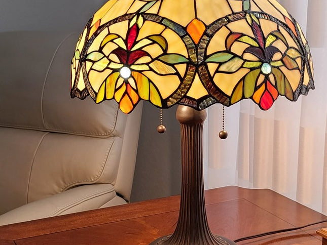 23" Dark Brown Metal Two Light Candlestick Table Lamp With White Shade