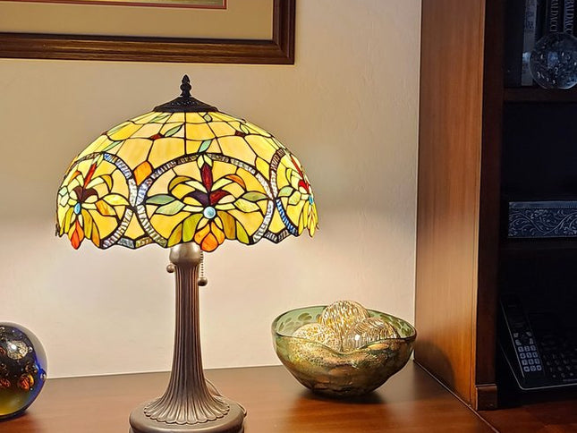 23" Dark Brown Metal Two Light Candlestick Table Lamp With White Shade