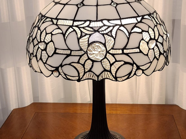 23" Dark Brown Metal Two Light Candlestick Table Lamp With White Shade