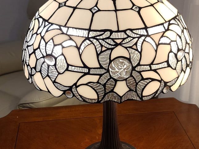 23" Dark Brown Metal Two Light Candlestick Table Lamp With White Shade