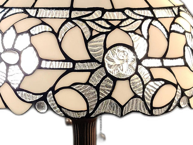 23" Dark Brown Metal Two Light Candlestick Table Lamp With White Shade