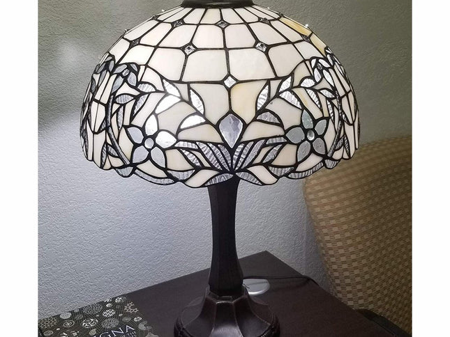 23" Dark Brown Metal Two Light Candlestick Table Lamp With White Shade