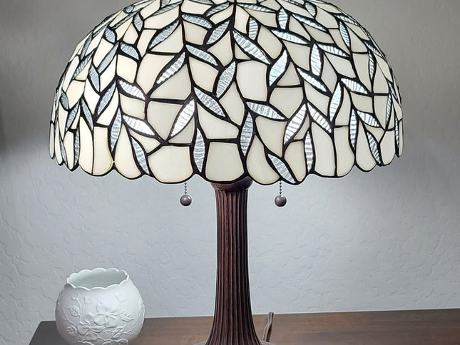 23" Dark Brown Metal Two Light Candlestick Table Lamp With White Shade