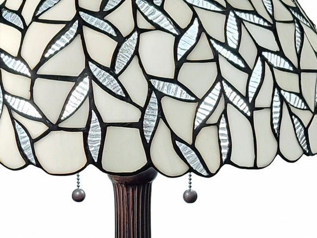 23" Dark Brown Metal Two Light Candlestick Table Lamp With White Shade