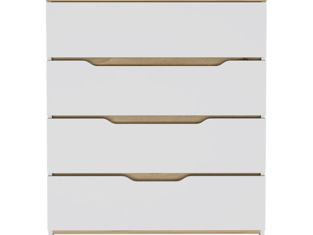 31" Brown and White Four Drawer Standard Chest